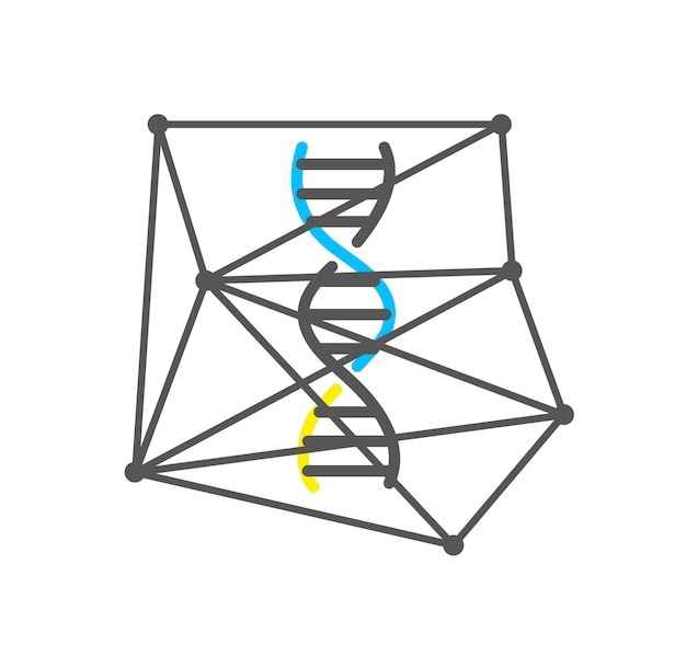 Icono colorido de autorización de ADN