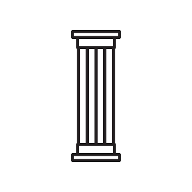 Icono de la columna de la columna Logotipo del vector de arte de línea negra