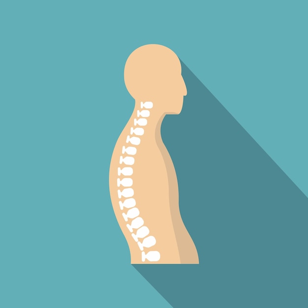 Icono de columna humana Ilustración plana del icono de vector de columna humana para web