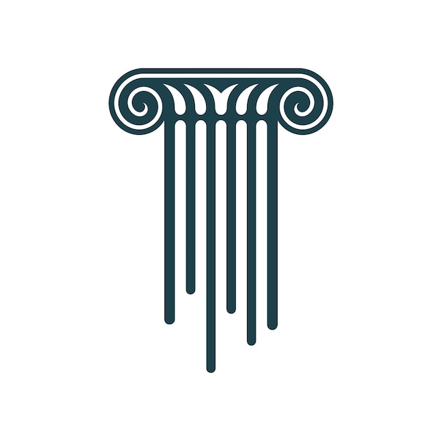 Icono de columna o pilar griego antiguo ley justicia