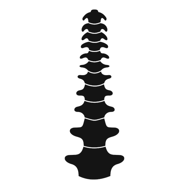 Icono de la columna vertebral humana Ilustración simple del ícono vectorial de la columna humana para el diseño web aislado en fondo blanco