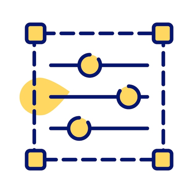 Icono de combinación de colores de diseño vectorial de ajuste de color