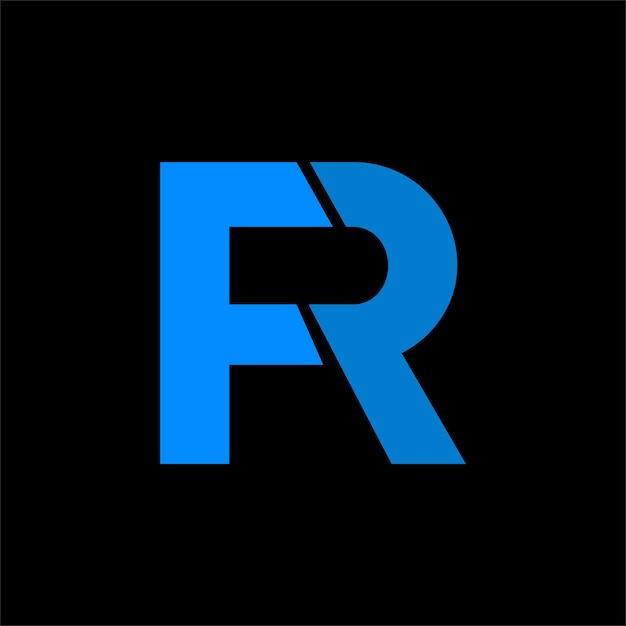Icono de combinación de diseño de logotipo inicial FR
