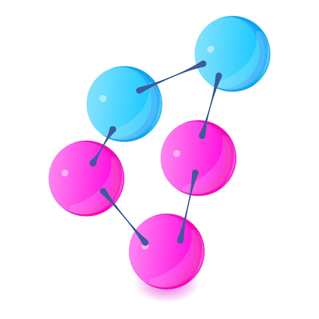 Icono de combinación química Ilustración isométrica del icono de vector de combinación química para web