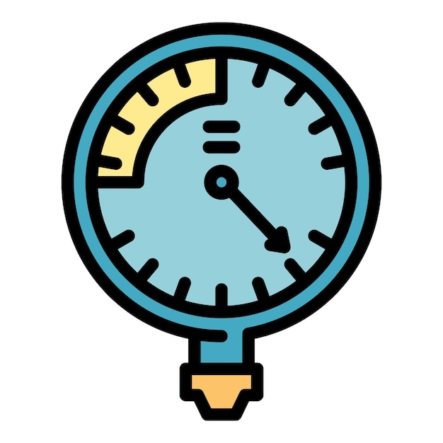 Icono de combustible del manómetro Contorno del vector de combustible del menómetro Icono de color plano aislado
