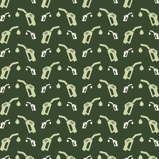 Icono de combustible repitiendo el patrón de moda hermoso fondo de ilustración vectorial verde