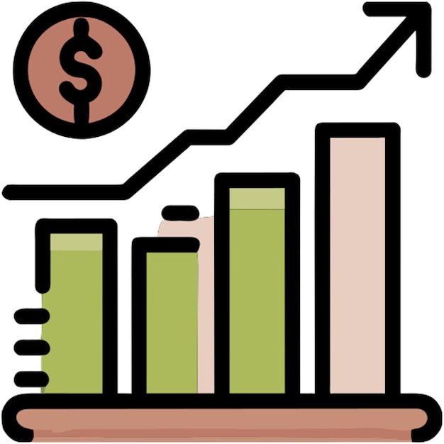 Vector icono de comercio de acciones contorno de color