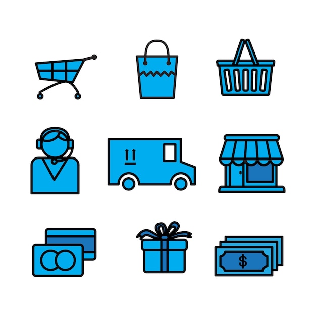 Vector icono de comercio electrónico