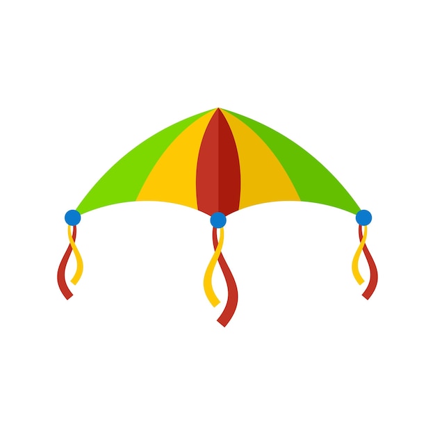 Icono de cometa colorido Ilustración plana de icono vectorial de cometa de color para la web aislado en blanco