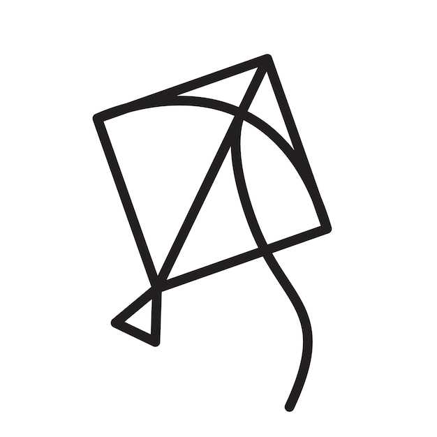 Icono de cometa Logotipo vectorial de arte de línea negra