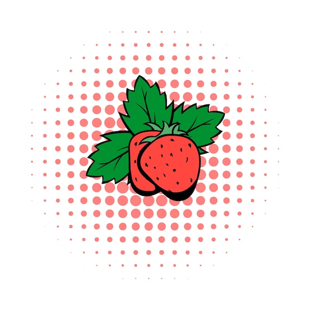 Icono de cómics de fresa símbolo de Berrys sobre un fondo blanco