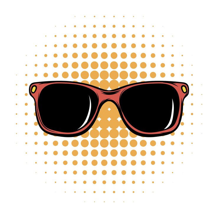 Vector icono de cómics de gafas de sol sobre un fondo blanco