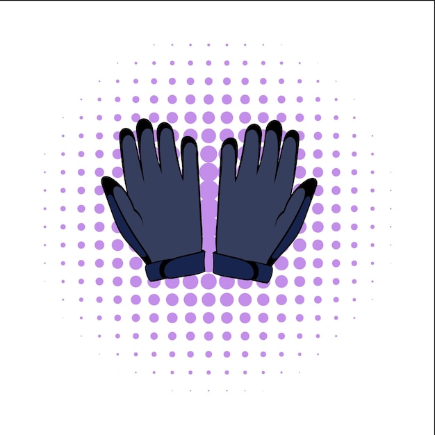 Vector icono de cómics de guantes aislado sobre un fondo blanco.