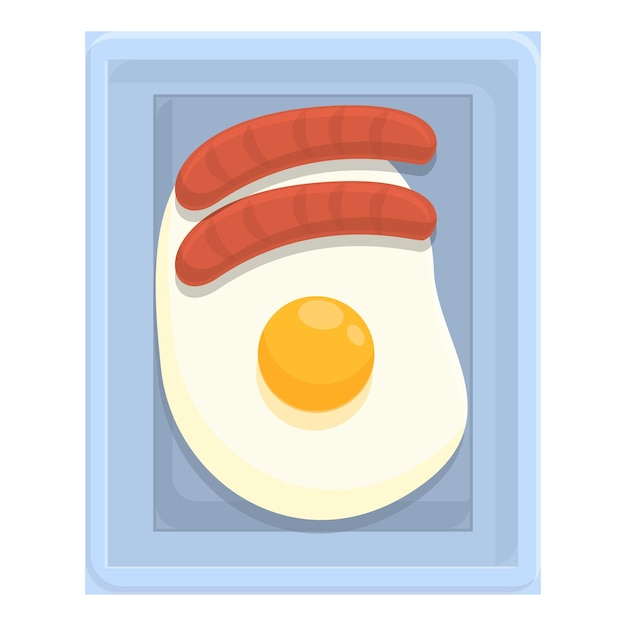 Icono de comida de aerolínea de huevo frito Caricatura de icono de vector de comida de aerolínea de huevo frito para diseño web aislado sobre fondo blanco