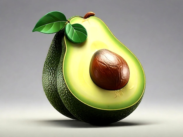 icono de comida y bebida Avacado aislado representación 3D en vector de fondo aislado