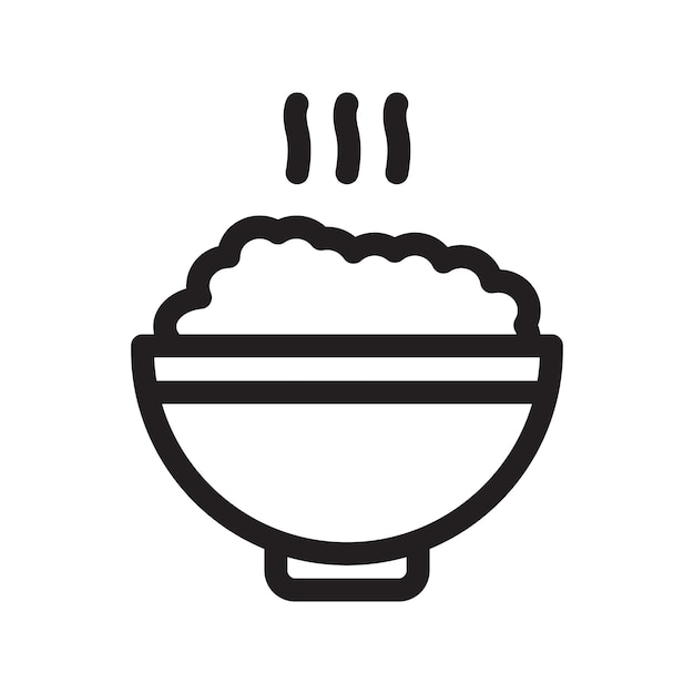 Icono de comida caliente Logotipo vectorial de arte de línea negra