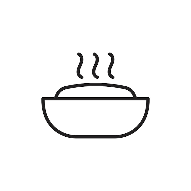 El icono de la comida caliente tiene un contorno delgado simple