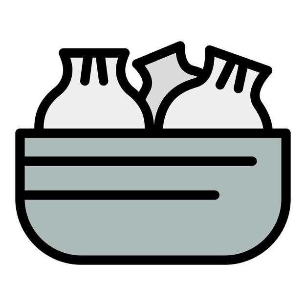 Icono de comida coreana Contorno icono de vector de comida coreana para diseño web aislado en color plano de fondo blanco