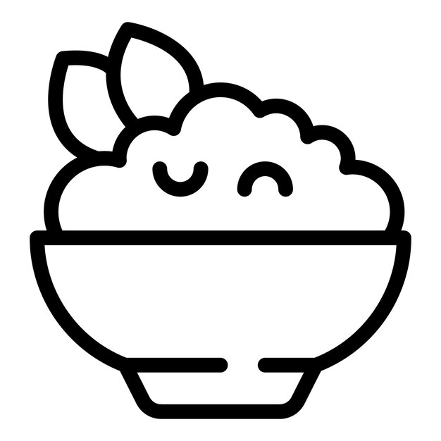 Icono de comida ecológica saludable vector de contorno Dieta vegana Comer gratis