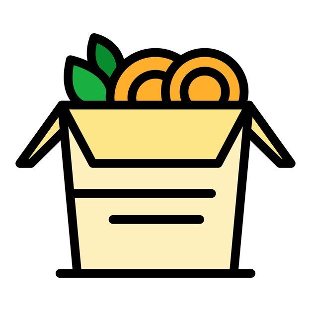 Icono de comida de entrega Contorno Icono de vector de comida de entrega para diseño web aislado en color de fondo blanco plano