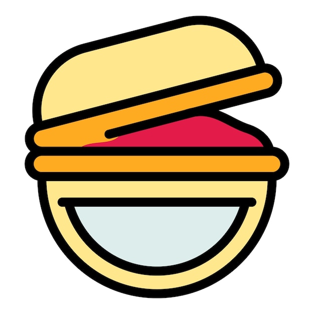 Icono de comida escolar icono de vector de comida escolar de esquema para diseño web aislado en color plano de fondo blanco