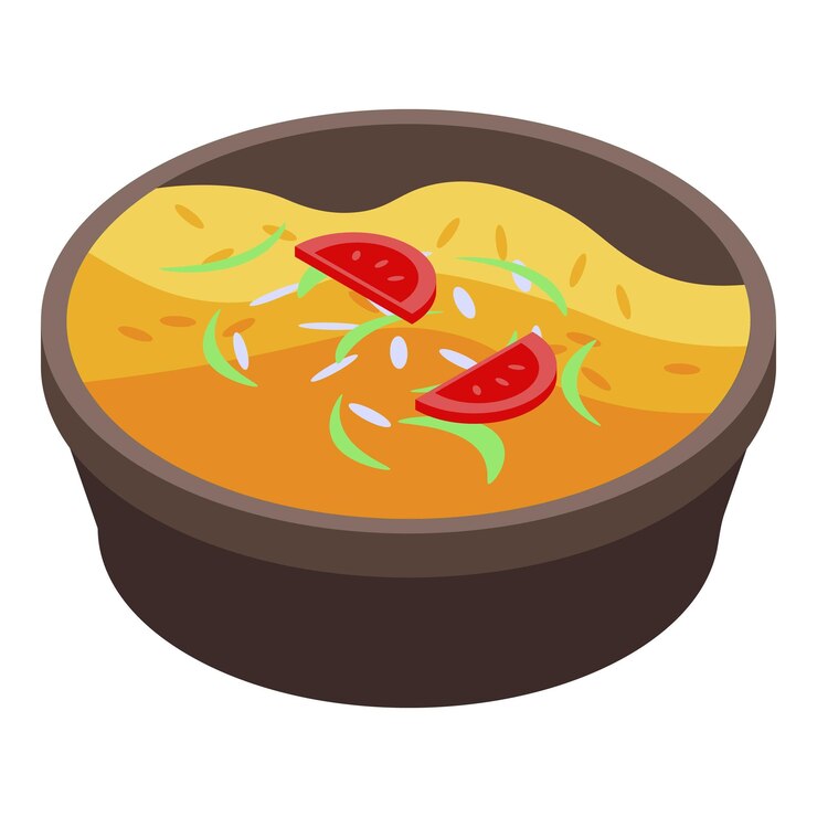 Vector icono de comida india isométrica del icono de vector de comida india para diseño web aislado sobre fondo blanco