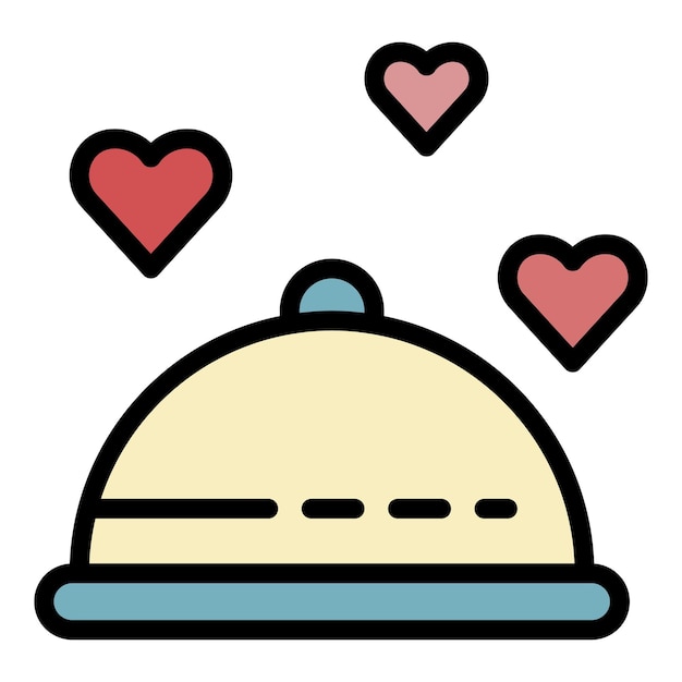 Icono de comida de luna de miel Contorno de icono de vector de comida de luna de miel color plano aislado