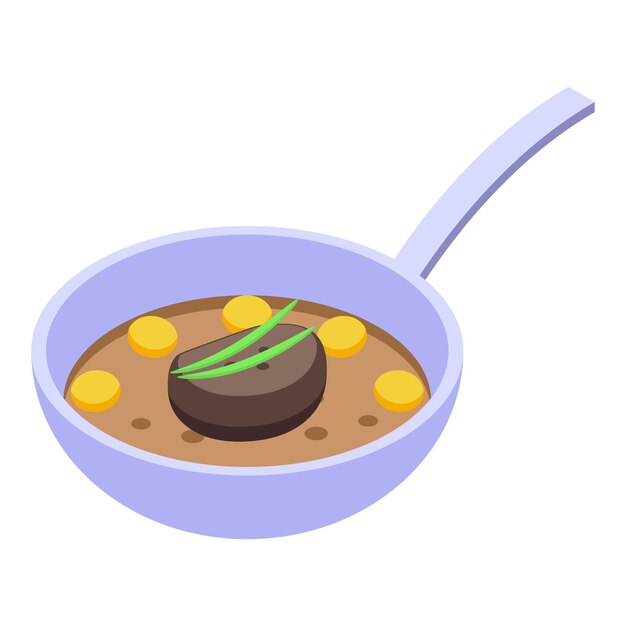Icono de comida de pato vector isométrico cocina de ganso paté de foie