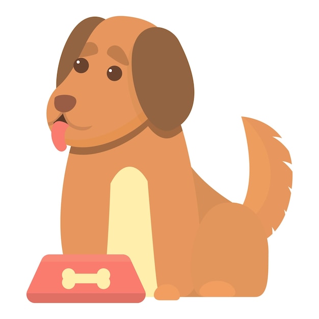 Vector icono de comida de perro lúdico esperando icono vectorial de comida de perros lúdicos esperando para el diseño web aislado sobre fondo blanco