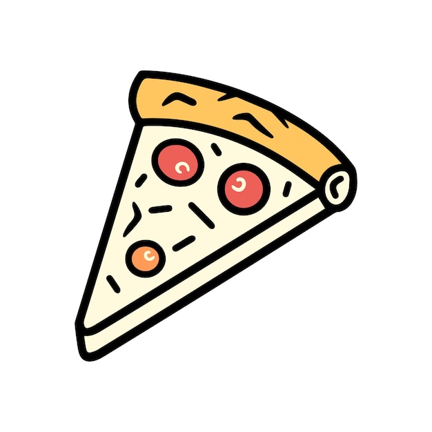 Icono de comida de pizza cocinero contorno y color diseño caliente de tomate