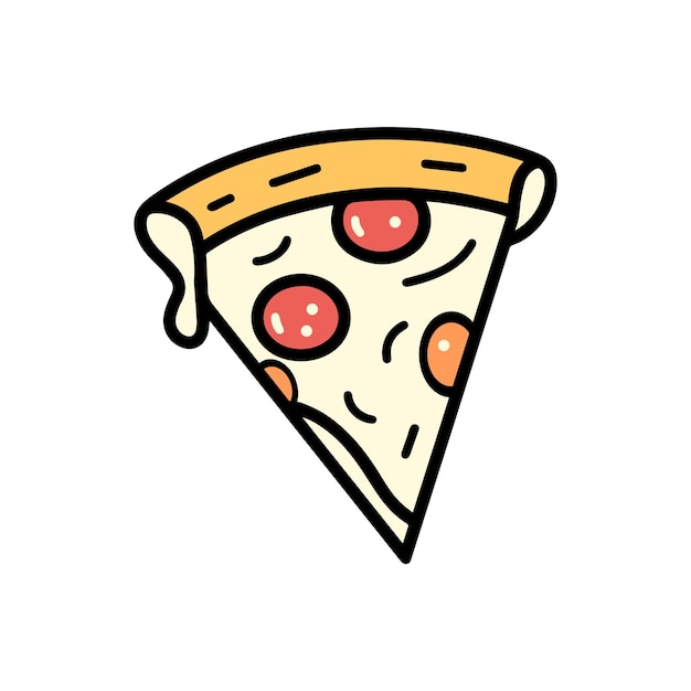 Icono de comida de pizza cocinero contorno y color diseño caliente de tomate
