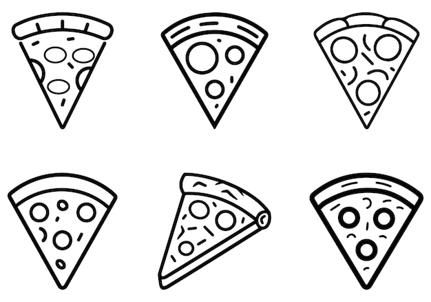 Icono de comida de pizza cocinero contorno y color diseño caliente de tomate