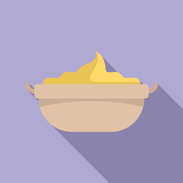 Icono de comida puré vector plano puré de patatas comida de tazón