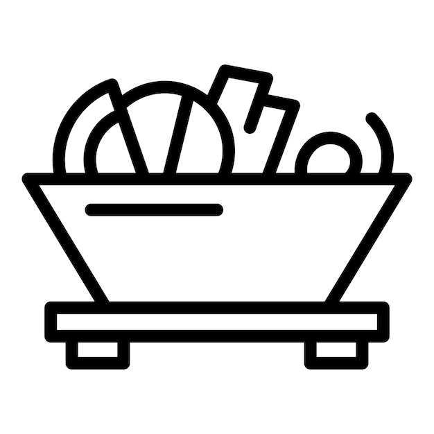 Icono de comida ramen Esquema de icono de vector de comida ramen para diseño web aislado sobre fondo blanco