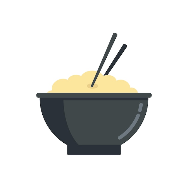 Icono de comida ramen vector plano Tazón sopa china de fideos aislado