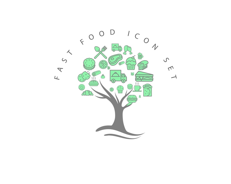 Vector icono de comida rápida en fondo blanco vector premium