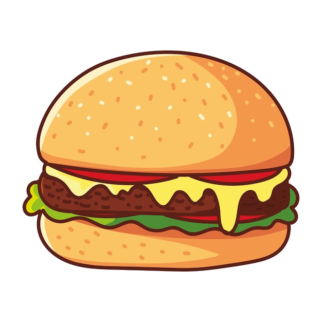 Icono de comida rápida hamburguesa aislado