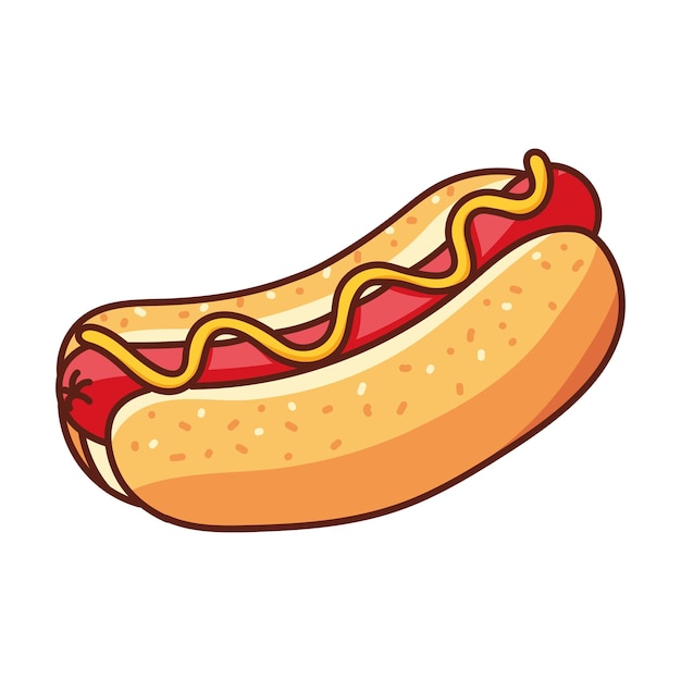 Vector icono de comida rápida de hot dog aislado