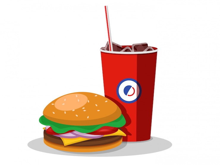 Vector icono de comida rápida, ilustración vectorial. aislado