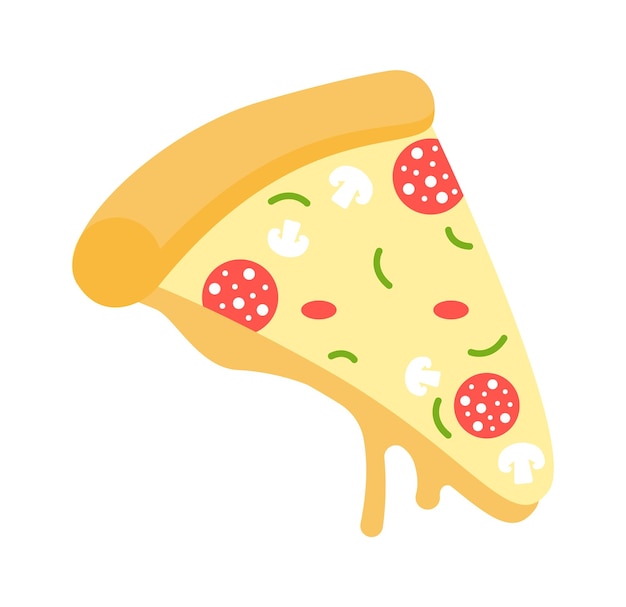 Vector Ícono de comida rápida de pizza ilustración vectorial