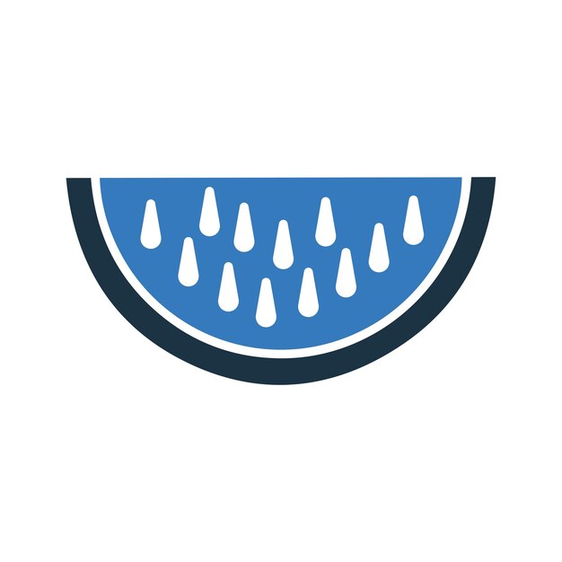 Icono de comida de sandía Diseño vectorial editable simple aislado en un fondo blanco