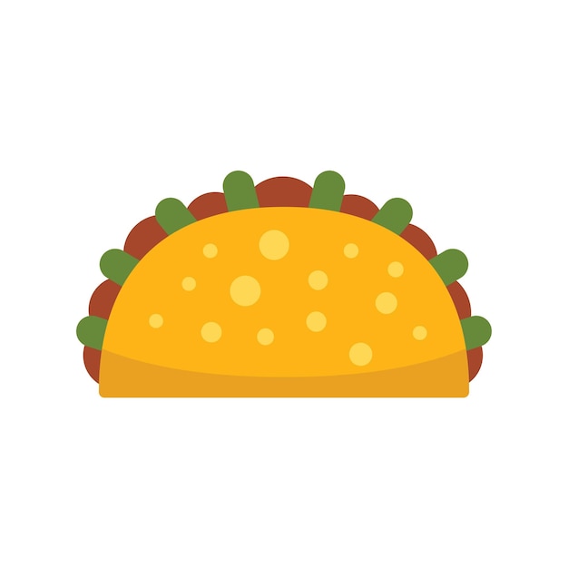 Icono de comida taco vector plano Comida mexicana Menú de tacos aislado