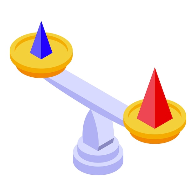 Icono de comparación de pirámide Isométrico de icono de vector de comparación de pirámide para diseño web aislado sobre fondo blanco