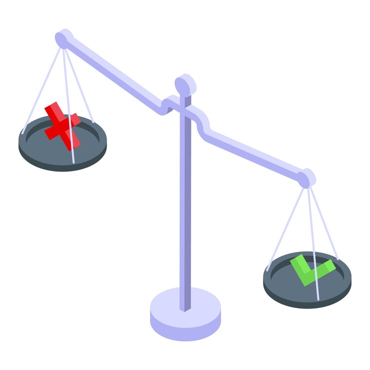 Vector icono de comparación de rechazo aprobado isométrico del icono de vector de comparación de rechazo aprobado para diseño web aislado sobre fondo blanco