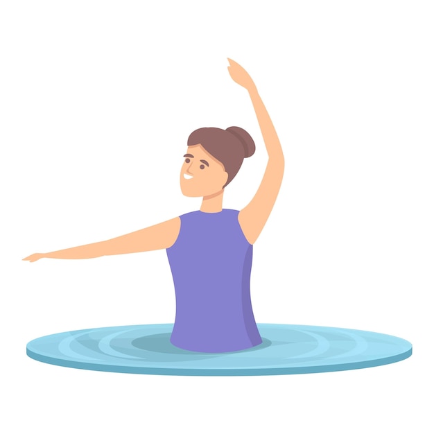 Icono de competición de natación sincronizada vector de dibujos animados deporte ballet habilidad de piscina