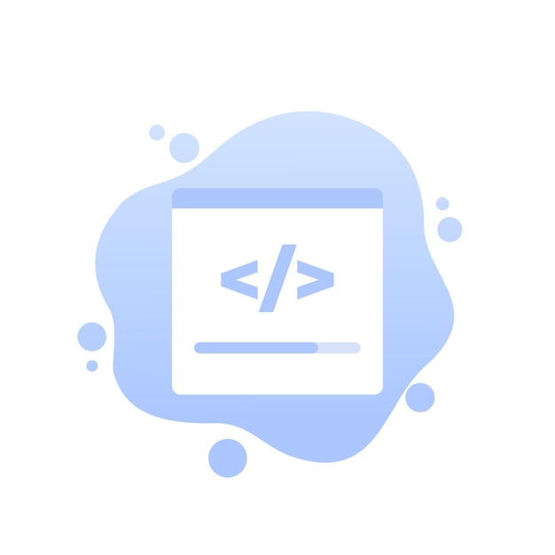icono de compilación de código para web y aplicaciones