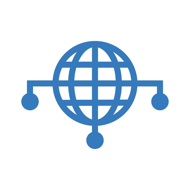 Icono de complejidad de la red de grandes datos Diseño de color azul