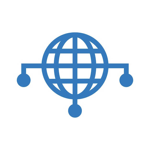 Icono de complejidad de la red de grandes datos Diseño de color azul