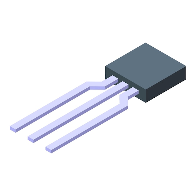 Icono de componente electrónico Isométrico del icono de vector de componente electrónico para diseño web aislado sobre fondo blanco