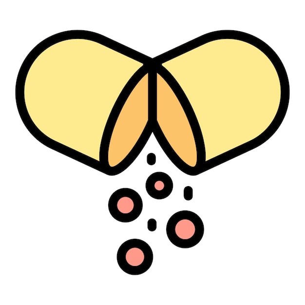Icono de componentes vitamínicos Contorno de componentes vitamínicos icono vectorial para diseño web aislado en color de fondo blanco plano